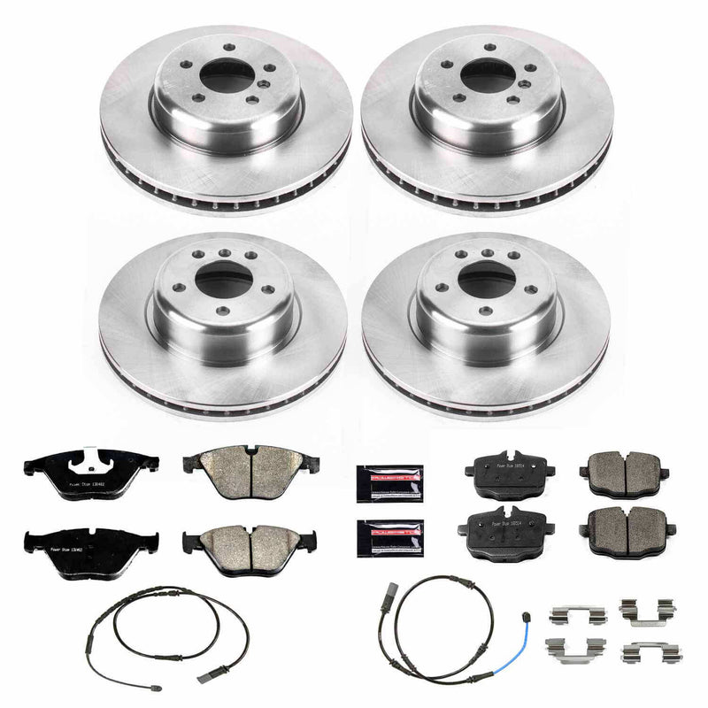 Power Stop KOE7552 Autospecialty 1-Click Daily Driver Plain Rotor Front And Rear Brake Kit for 2012-2019 BMW 640I product image