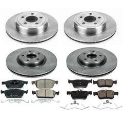Power Stop KOE7570 Autospecialty 1-Click Daily Driver Plain Rotor Front And Rear Brake Kit for 2017 Ford Escape product image