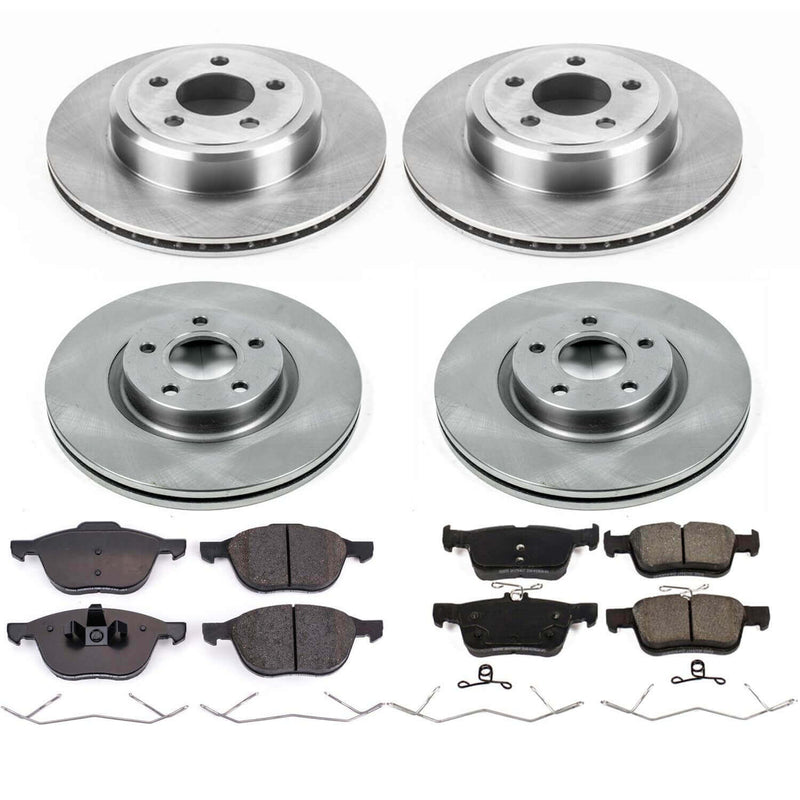 Power Stop KOE7571 Autospecialty 1-Click Daily Driver Plain Rotor Front And Rear Brake Kit for 2017-2019 Ford Escape product image