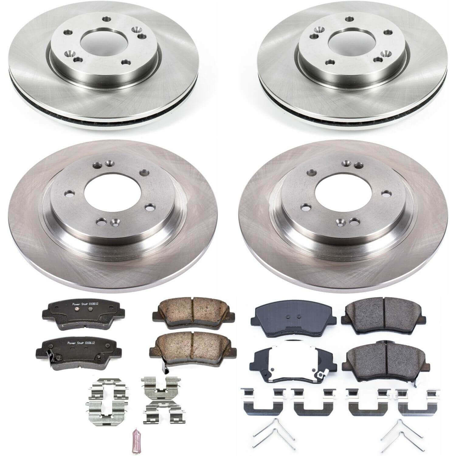 Power Stop KOE7580 Autospecialty 1-Click Daily Driver Plain Rotor Front And Rear Brake Kit for 2018 Hyundai Elantra GT product image
