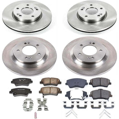Power Stop KOE7580 Autospecialty 1-Click Daily Driver Plain Rotor Front And Rear Brake Kit for 2018 Hyundai Elantra GT product image