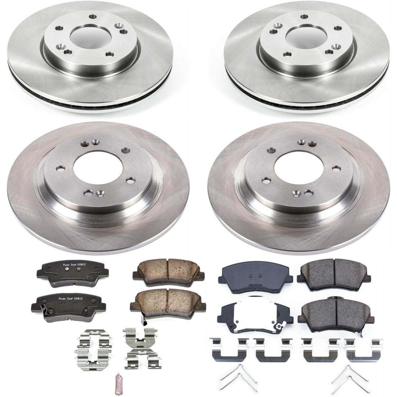 Power Stop KOE7580 Autospecialty 1-Click Daily Driver Plain Rotor Front And Rear Brake Kit for 2018 Hyundai Elantra GT product image