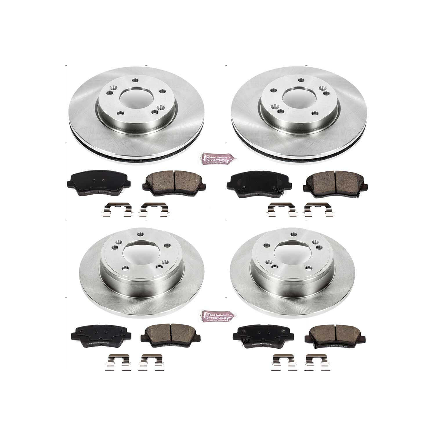 Power Stop KOE7582 Autospecialty 1-Click Daily Driver Plain Rotor Front And Rear Brake Kit for 2017-2018 Hyundai Veloster product image