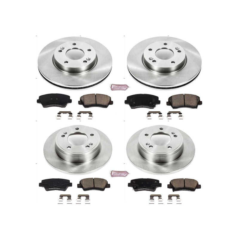 Power Stop KOE7582 Autospecialty 1-Click Daily Driver Plain Rotor Front And Rear Brake Kit for 2017-2018 Hyundai Veloster product image