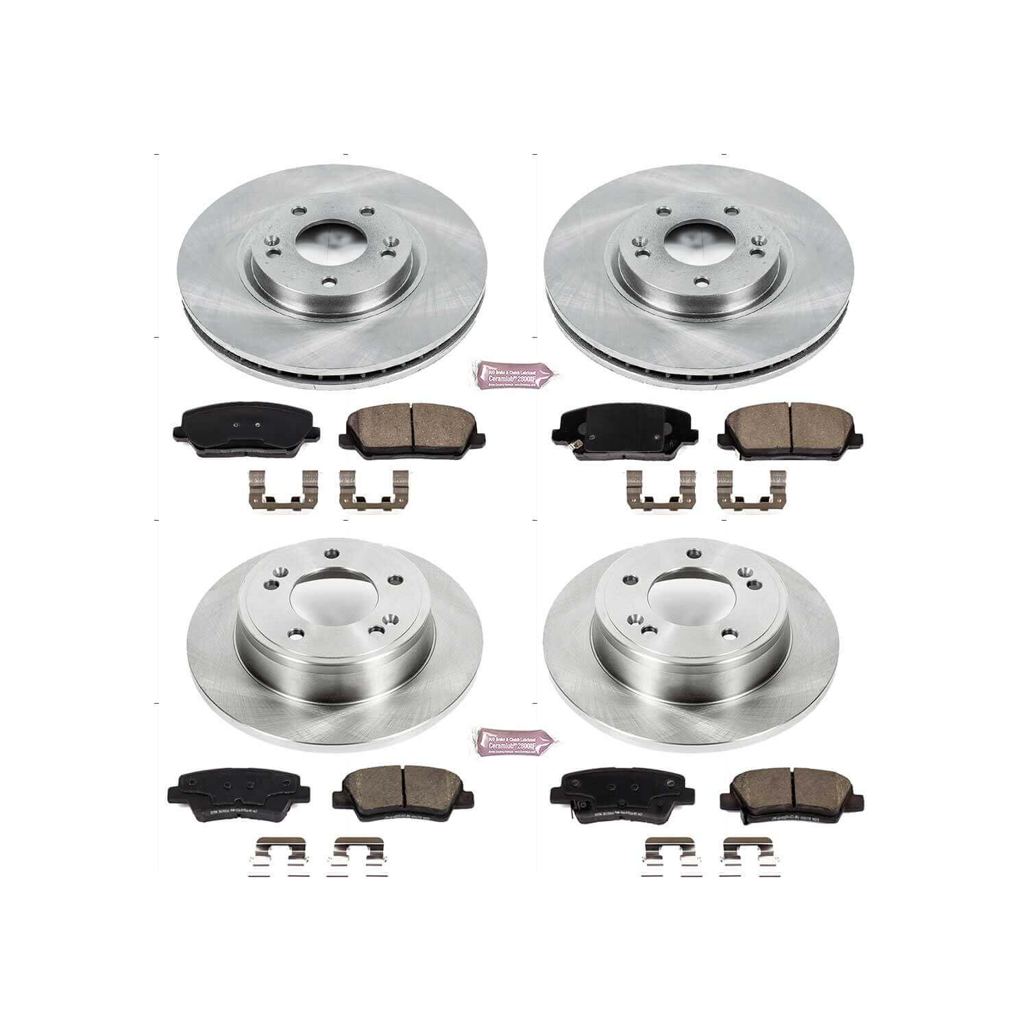 Power Stop KOE7583 Autospecialty 1-Click Daily Driver Plain Rotor Front And Rear Brake Kit for 2017-2018 Hyundai Veloster product image