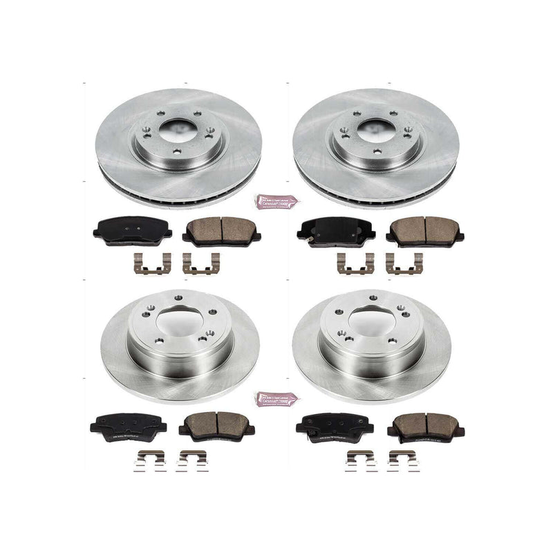 Power Stop KOE7583 Autospecialty 1-Click Daily Driver Plain Rotor Front And Rear Brake Kit for 2017-2018 Hyundai Veloster product image