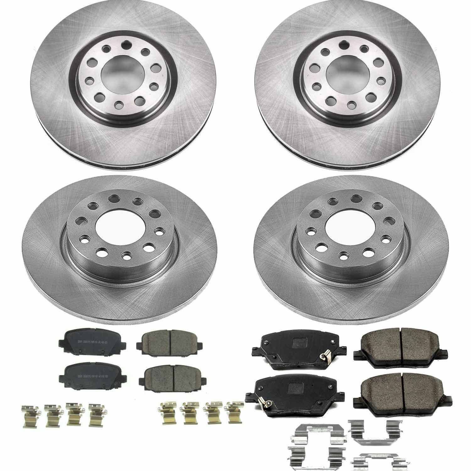 Power Stop KOE7598 Autospecialty 1-Click Daily Driver Front And Rear Pad And Rotor Kit for 2017 Jeep Compass Rear Disc product image
