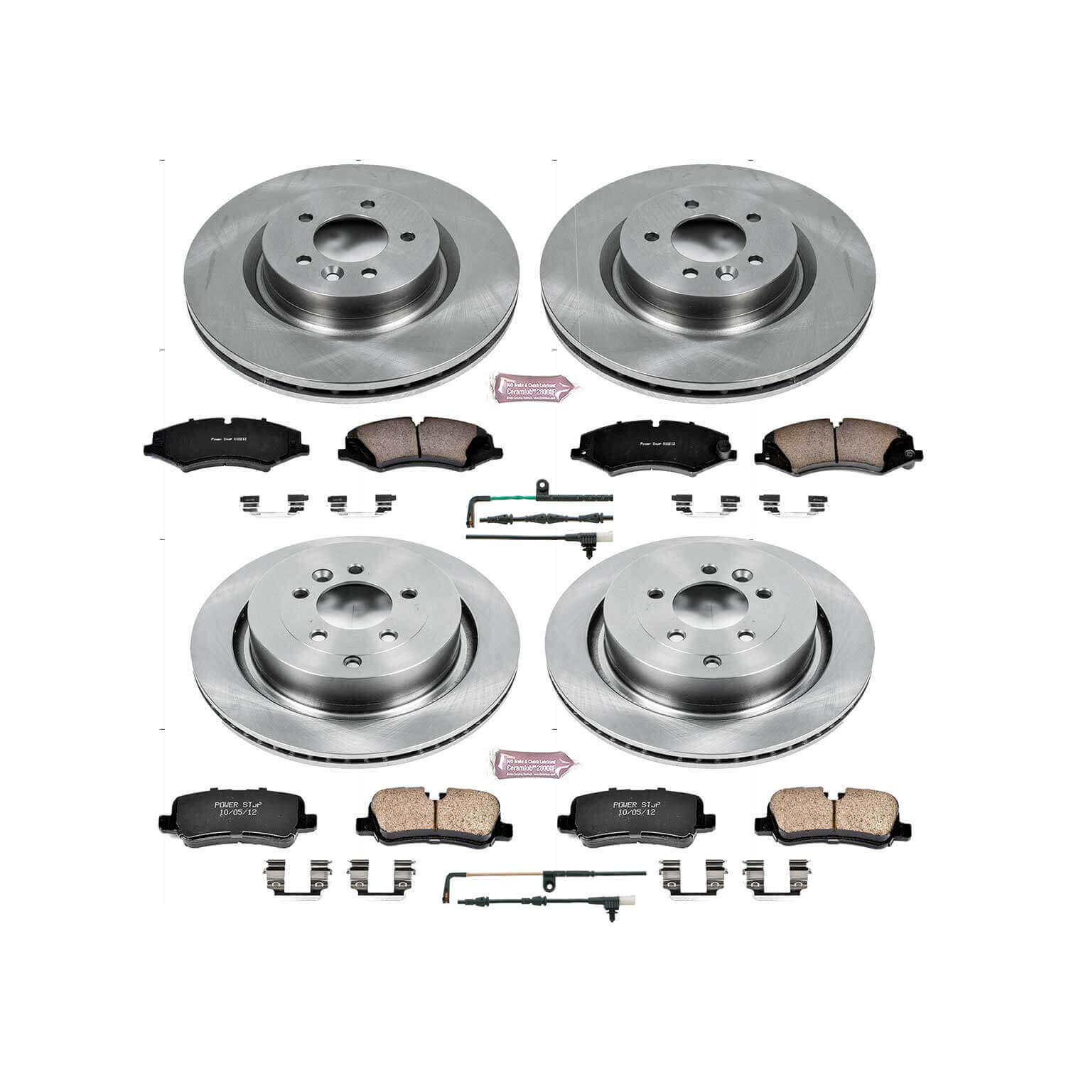 Power Stop KOE7599 Autospecialty 1-Click Daily Driver Plain Rotor Front And Rear Brake Kit for 2011-2016 Land Rover LR4 product image