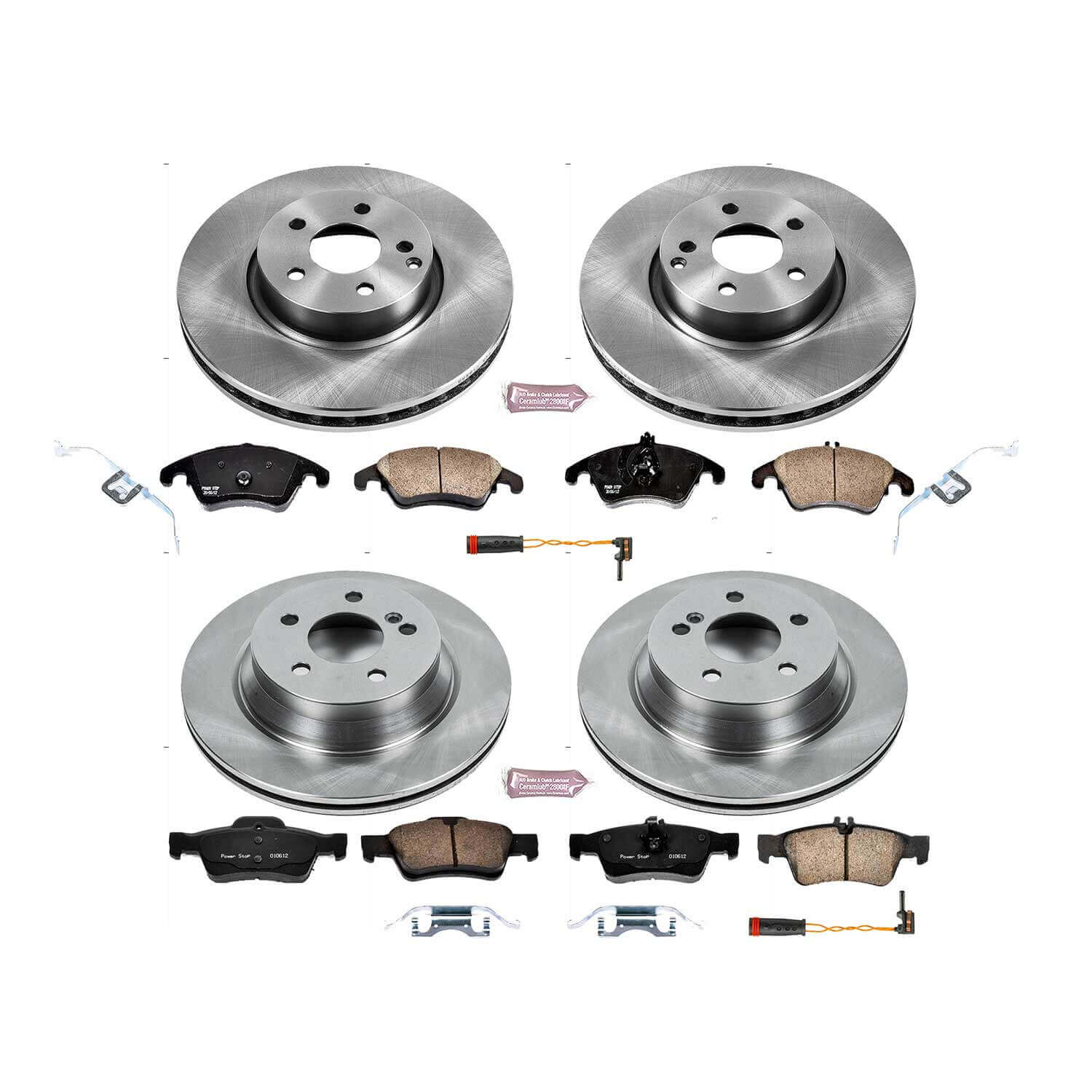 Power Stop KOE7616 Autospecialty 1-Click Daily Driver Plain Rotor Front And Rear Brake Kit for 2010-2016 Mercedes-Benz E-350 product image
