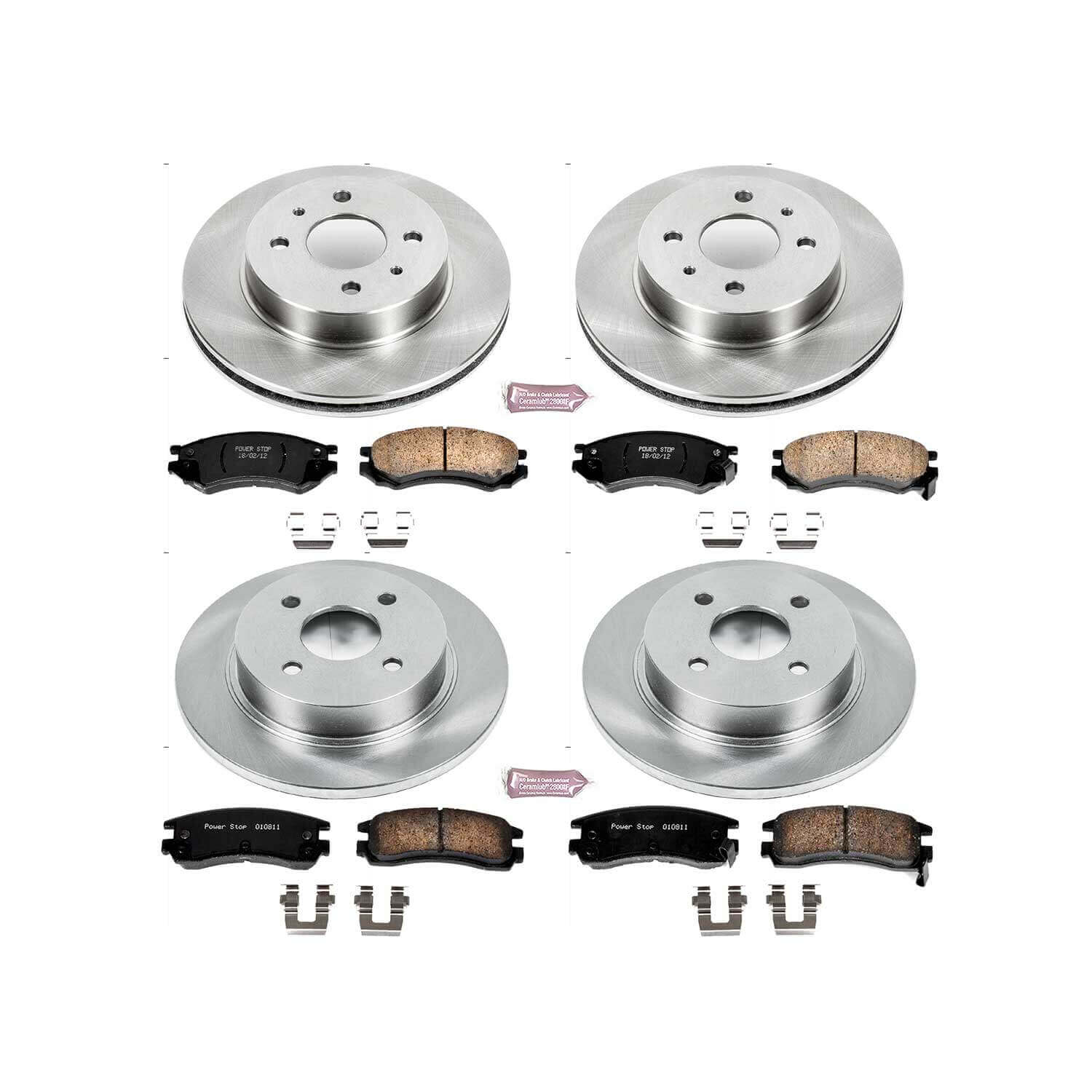 Power Stop KOE7630 Autospecialty 1-Click Daily Driver Plain Rotor Front And Rear Brake Kit for 1991-1995 Saturn Sc product image