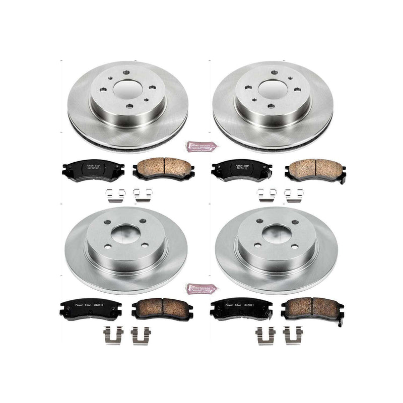 Power Stop KOE7630 Autospecialty 1-Click Daily Driver Plain Rotor Front And Rear Brake Kit for 1991-1995 Saturn Sc product image