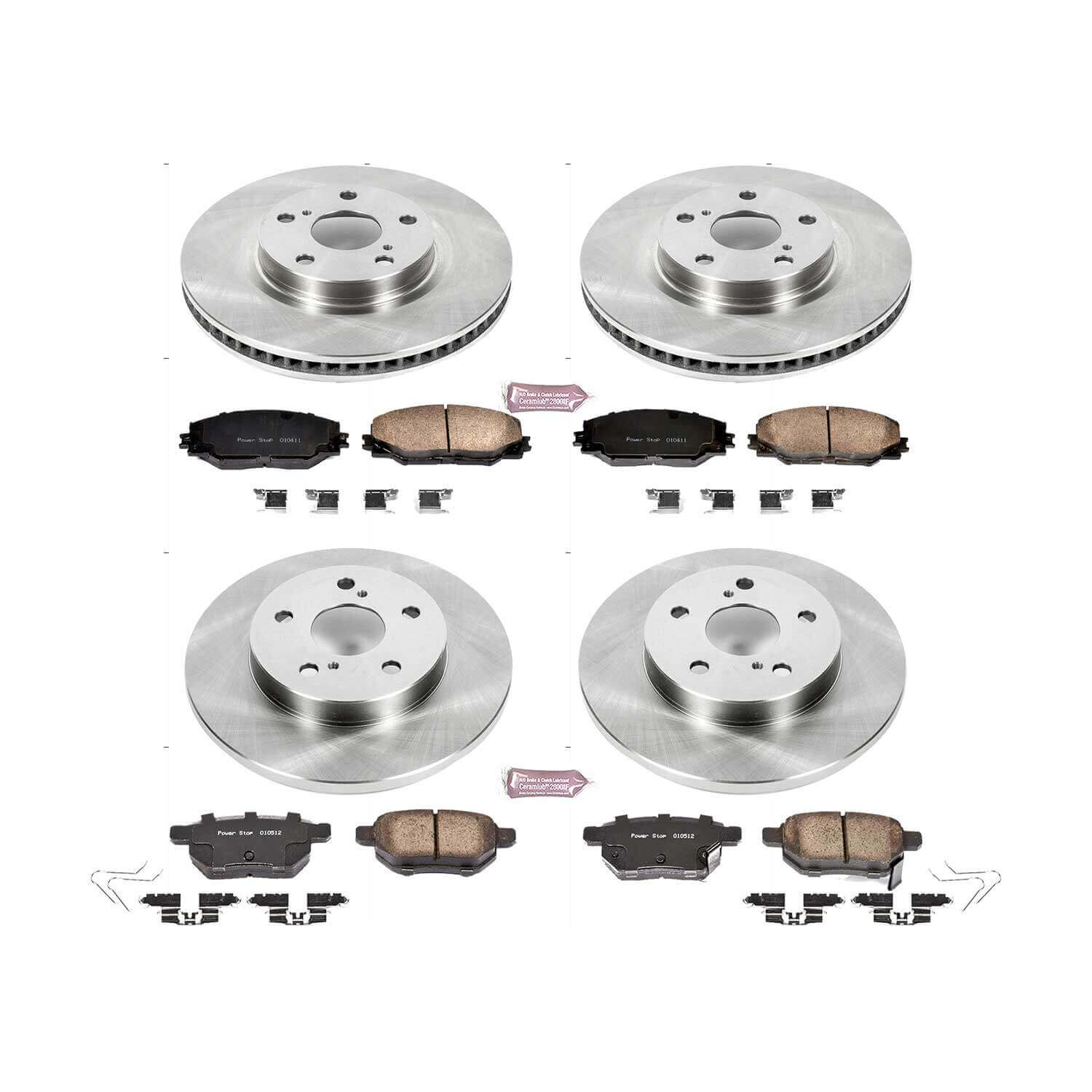 Power Stop KOE7631 Autospecialty 1-Click Daily Driver Plain Rotor Front And Rear Brake Kit for 2016-2018 Scion Im product image