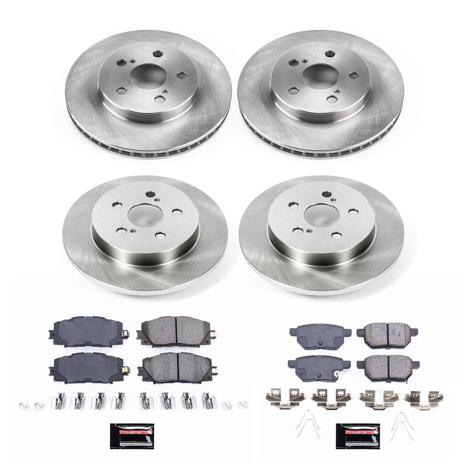 Power Stop KOE7632 Autospecialty 1-Click Daily Driver Front And Rear Brake Kit for 2016-2022 Toyota Prius product image