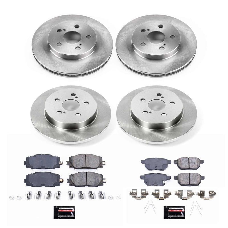Power Stop KOE7632 Autospecialty 1-Click Daily Driver Front And Rear Brake Kit for 2016-2022 Toyota Prius product image