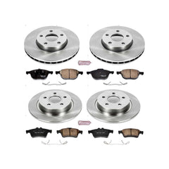 Power Stop KOE7635 Autospecialty 1-Click Daily Driver Plain Rotor Front And Rear Brake Kit for 2004-2013 Volvo C30 product image