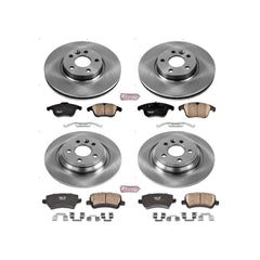 Power Stop KOE7636 Autospecialty 1-Click Daily Driver Plain Rotor Front And Rear Brake Kit for 2008-2018 Volvo S60 product image