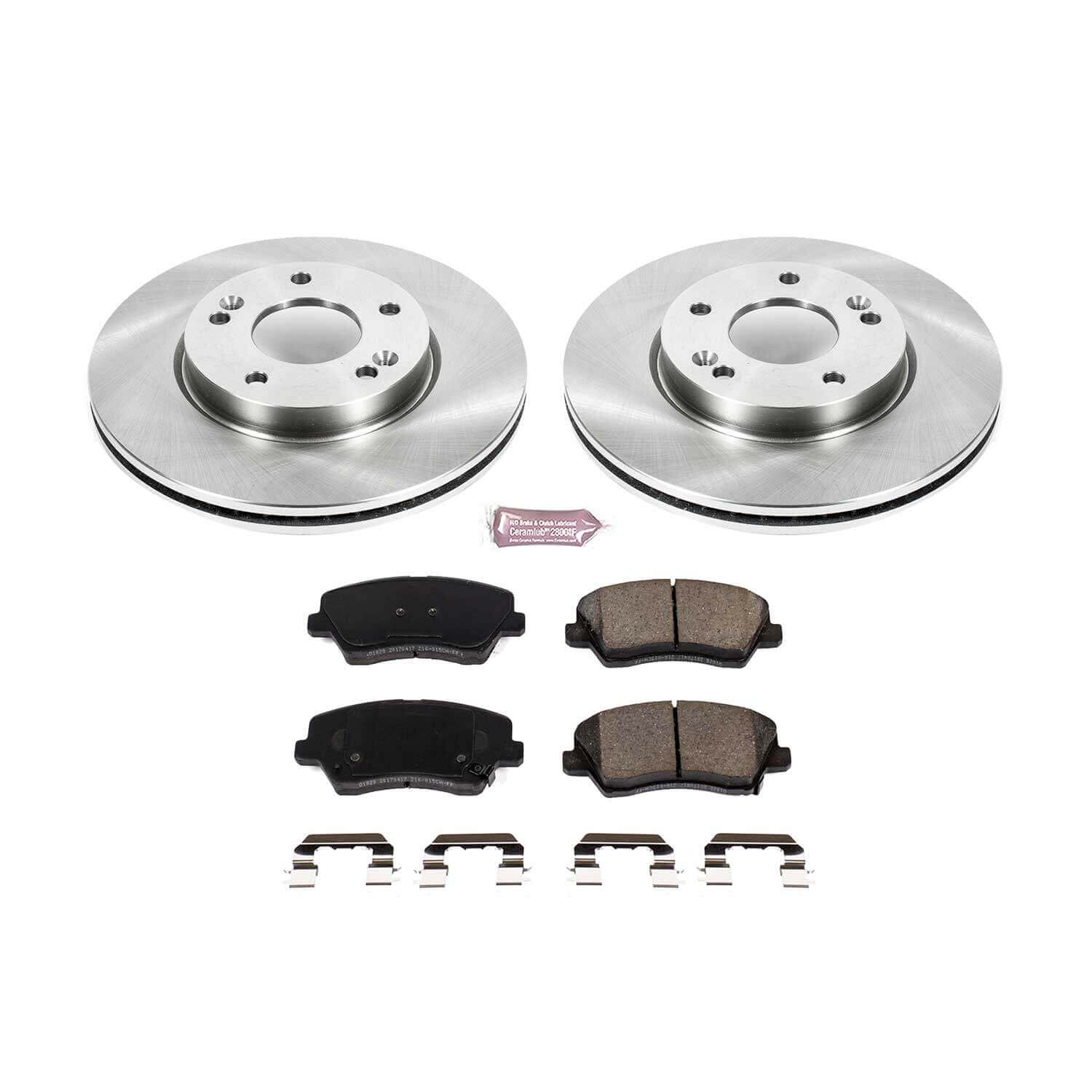 Power Stop KOE7672 Autospecialty 1-Click Daily Driver Plain Rotor Front Brake Kit for 2016-2021 Hyundai Veloster product image