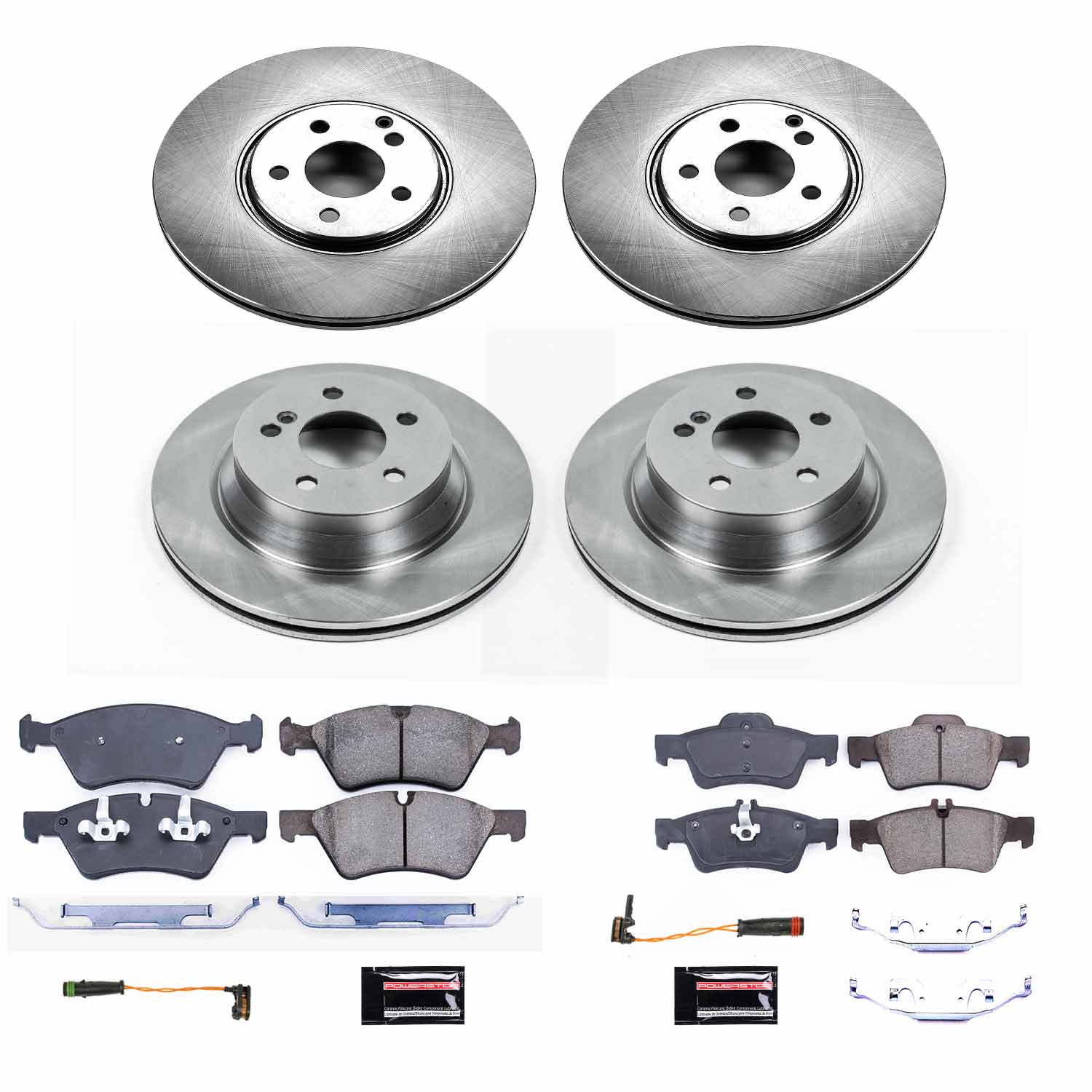 Power Stop KOE7761 Autospecialty 1-Click Daily Driver Front And Rear Brake Kit for 2007-2009 Mercedes-Benz E550 All Wheel Drive product image