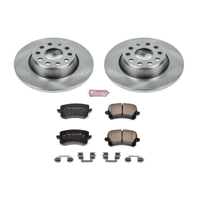 Power Stop KOE7811 Autospecialty 1-Click Daily Driver Plain Rotor Rear Brake Kit for 2009 Volkswagen Passat product image