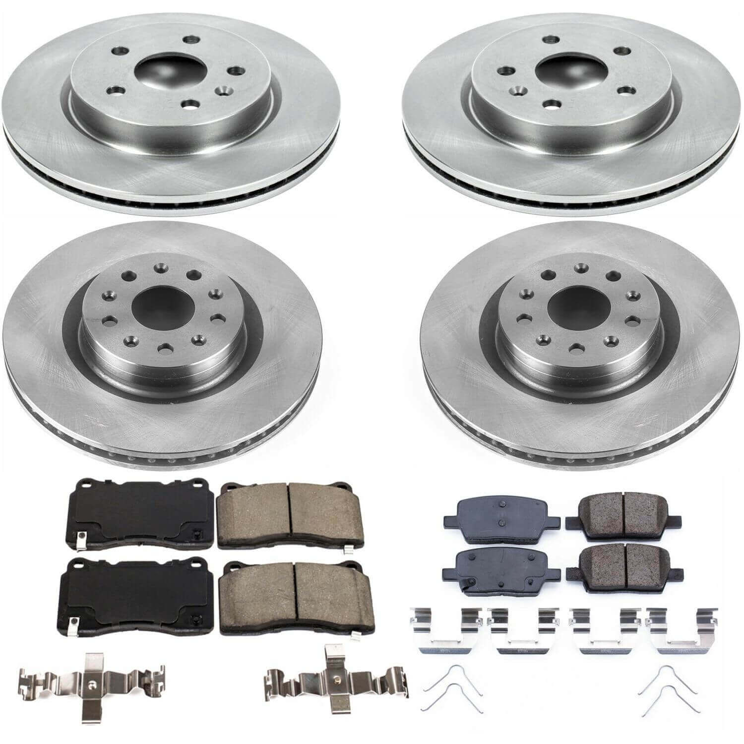 Power Stop KOE7816 Autospecialty 1-Click Daily Driver Plain Rotor Front And Rear Brake Kit for 2016-2017 Cadillac CT6 product image