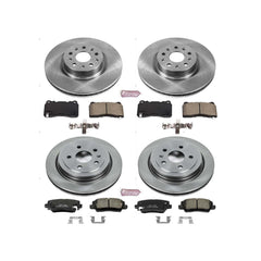 Power Stop KOE7817 Autospecialty 1-Click Daily Driver Plain Rotor Front And Rear Brake Kit for 2014-2018 Cadillac Cts product image