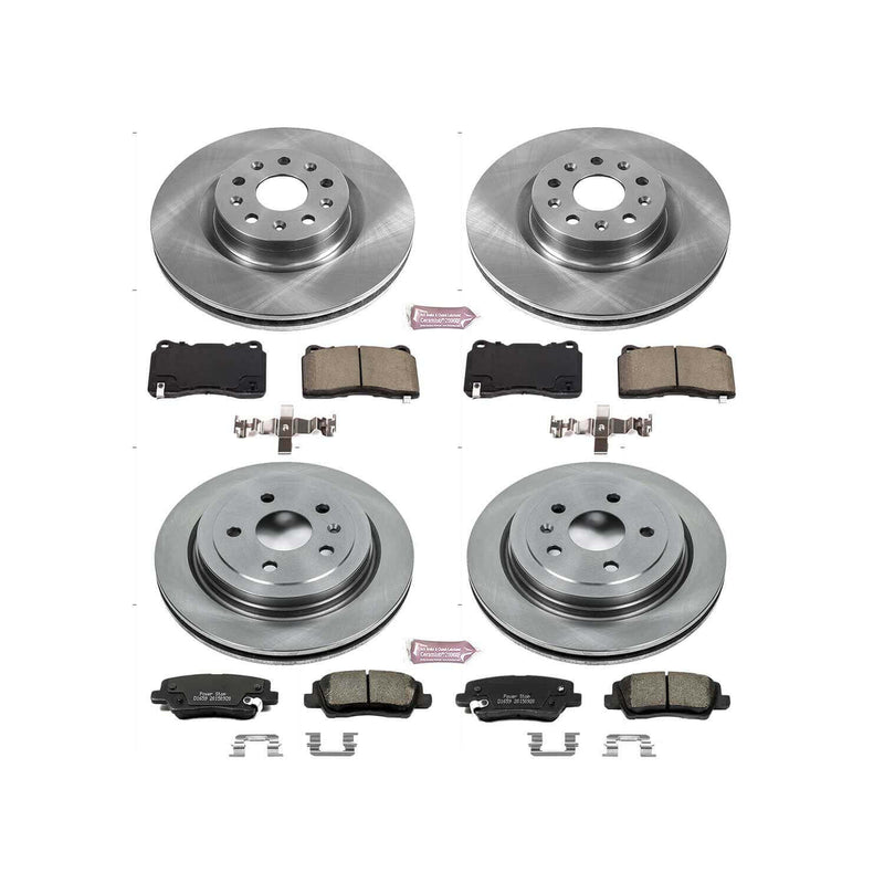 Power Stop KOE7817 Autospecialty 1-Click Daily Driver Plain Rotor Front And Rear Brake Kit for 2014-2018 Cadillac Cts product image