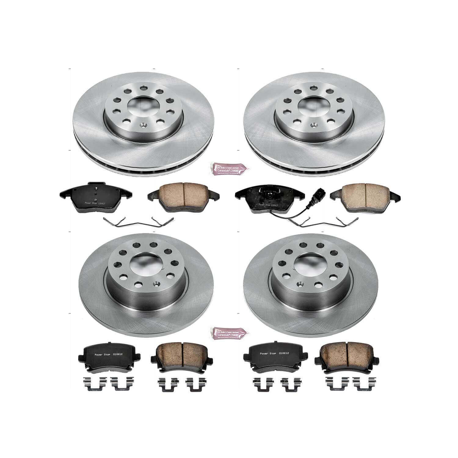 Power Stop KOE7837 Autospecialty 1-Click Daily Driver Plain Rotor Front And Rear Brake Kit for 2010 Volkswagen Golf product image