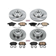 Power Stop KOE7837 Autospecialty 1-Click Daily Driver Plain Rotor Front And Rear Brake Kit for 2010 Volkswagen Golf product image