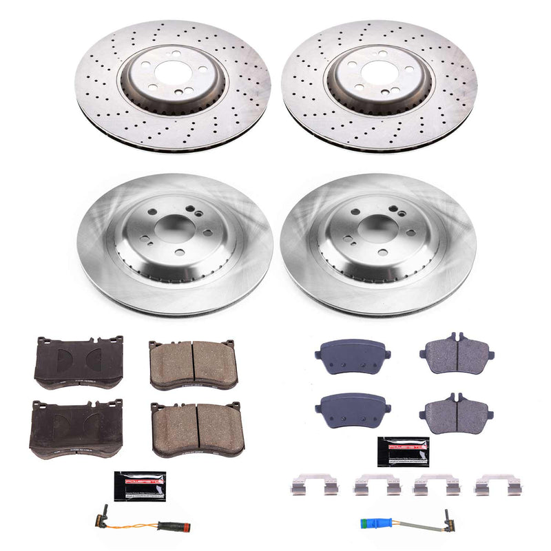 Power Stop KOE7853 Autospecialty 1-Click Daily Driver Front And Rear Brake Kit for 2017 Mercedes-Benz Maybach S550 product image