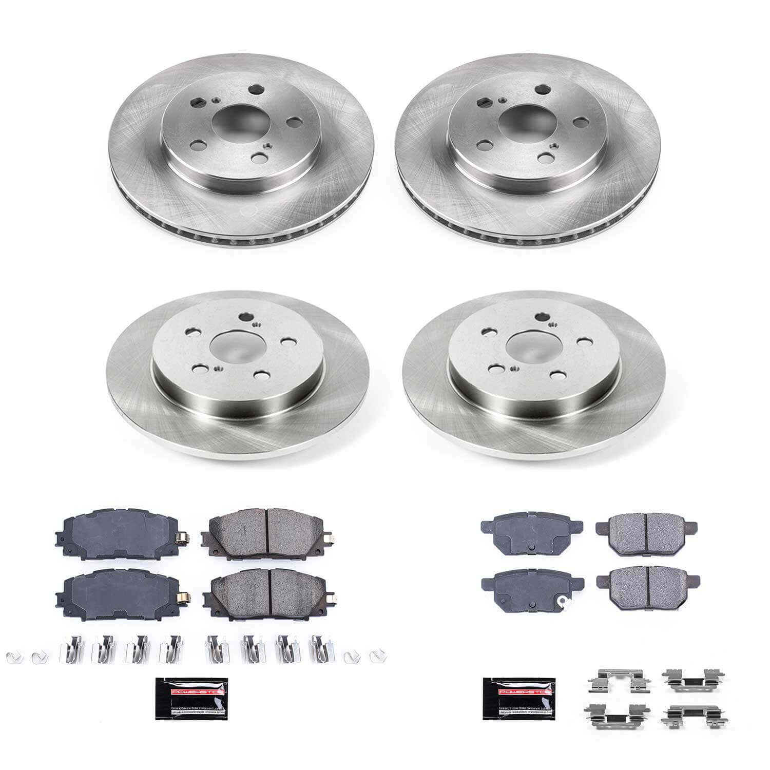 Power Stop KOE7924 Autospecialty 1-Click Daily Driver Front And Rear Brake Kit for 2017-2022 Toyota Prius Awd-E product image
