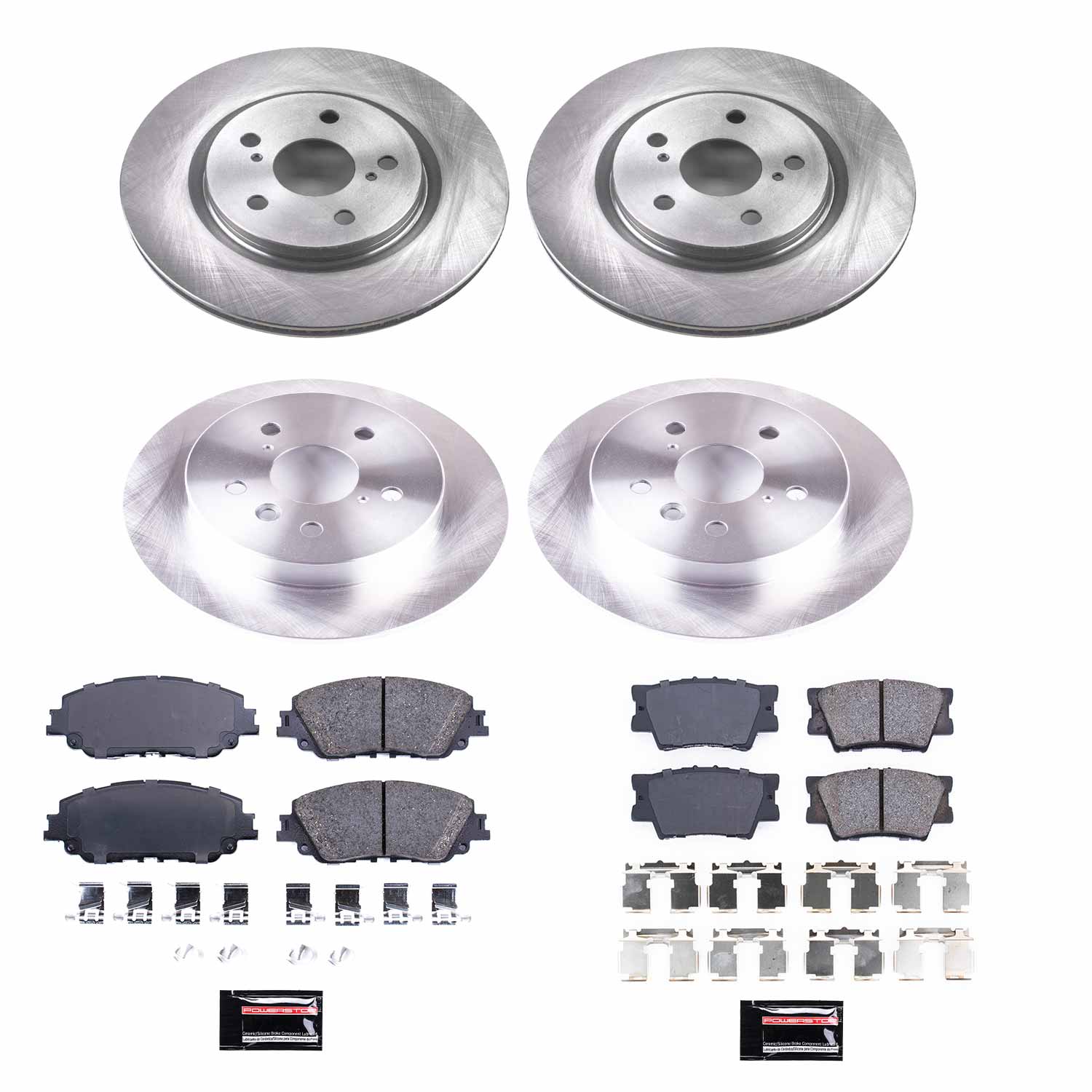 Power Stop KOE7931 Autospecialty 1-Click Daily Driver Front And Rear Brake Kit for 2018-2019 Toyota Camry L, LE, SE product image