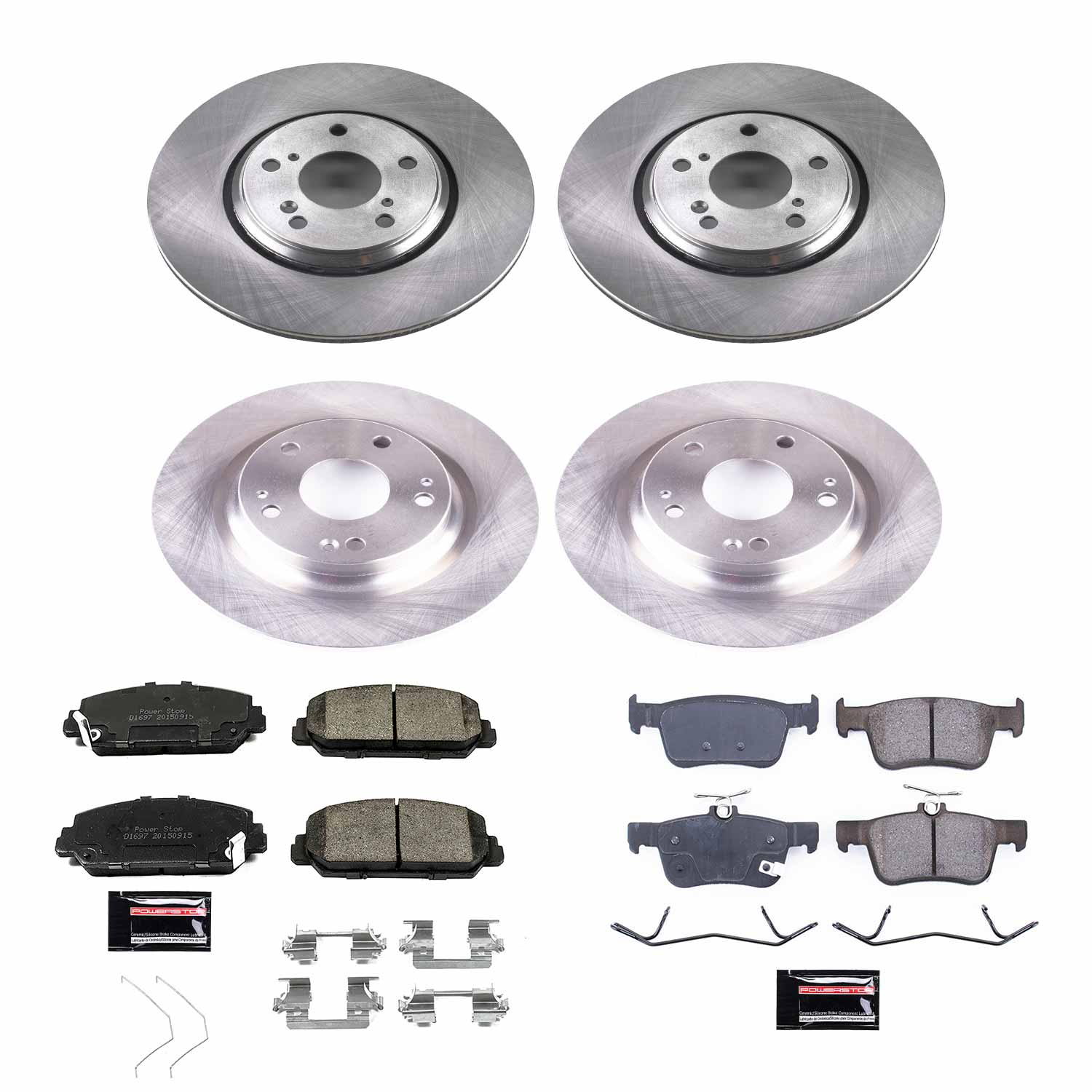 Power Stop KOE7935 Autospecialty 1-Click Daily Driver Front And Rear Pad And Rotor Kit for 2017-2020 Honda Civic Si product image