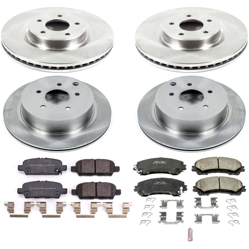 Power Stop KOE8006 Autospecialty 1-Click Daily Driver Front And Rear Brake Kit for 2014-2016 Infiniti Q50 Base, Hybrid Premium, Premium product image