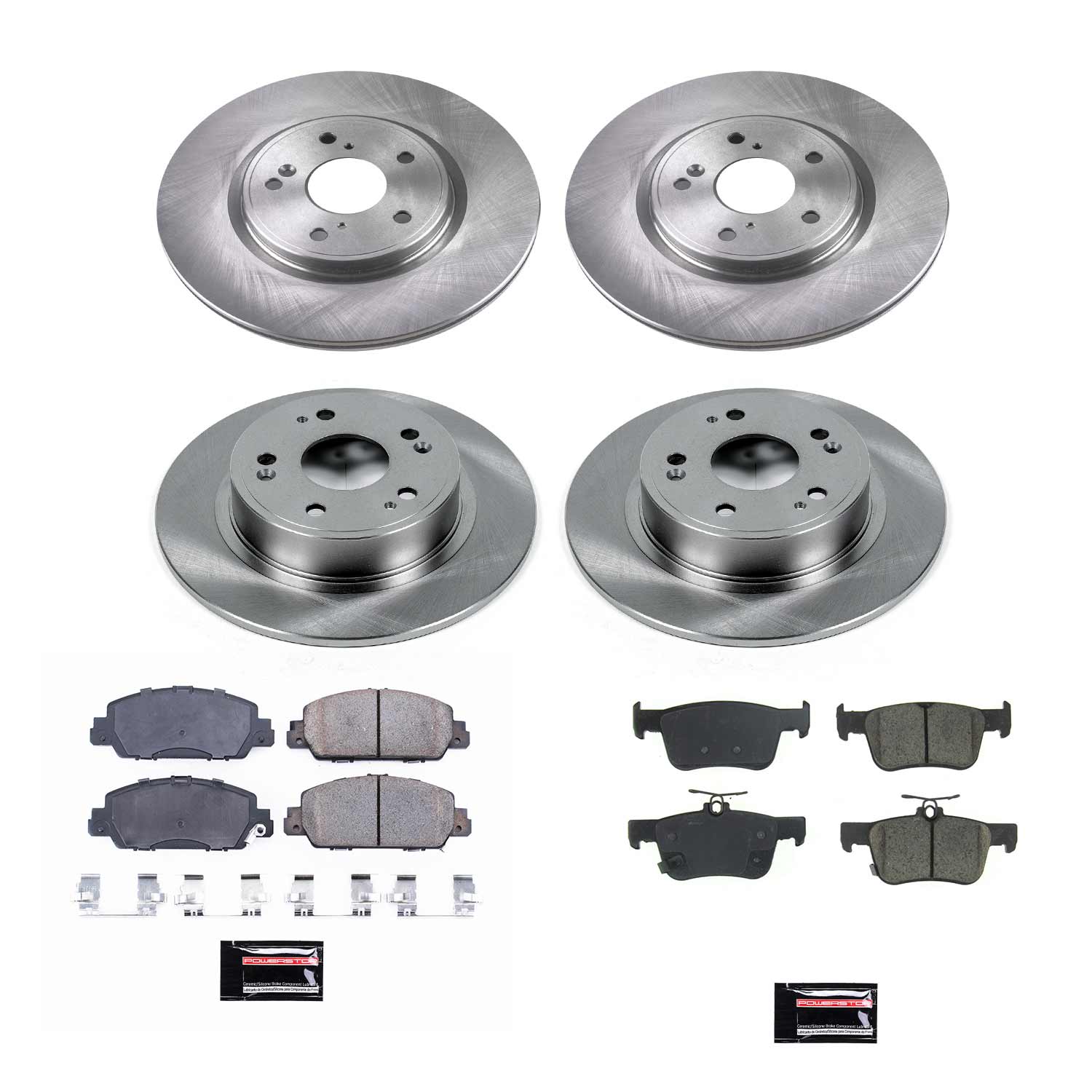 Power Stop KOE8166 Autospecialty 1-Click Daily Driver Front And Rear Pad And Rotor Kit for 2018-2020 Honda Accord EX-L, Hybrid, Hybrid Touring, Hybrid EX, Hybrid EX-L, Sport, Touring product image