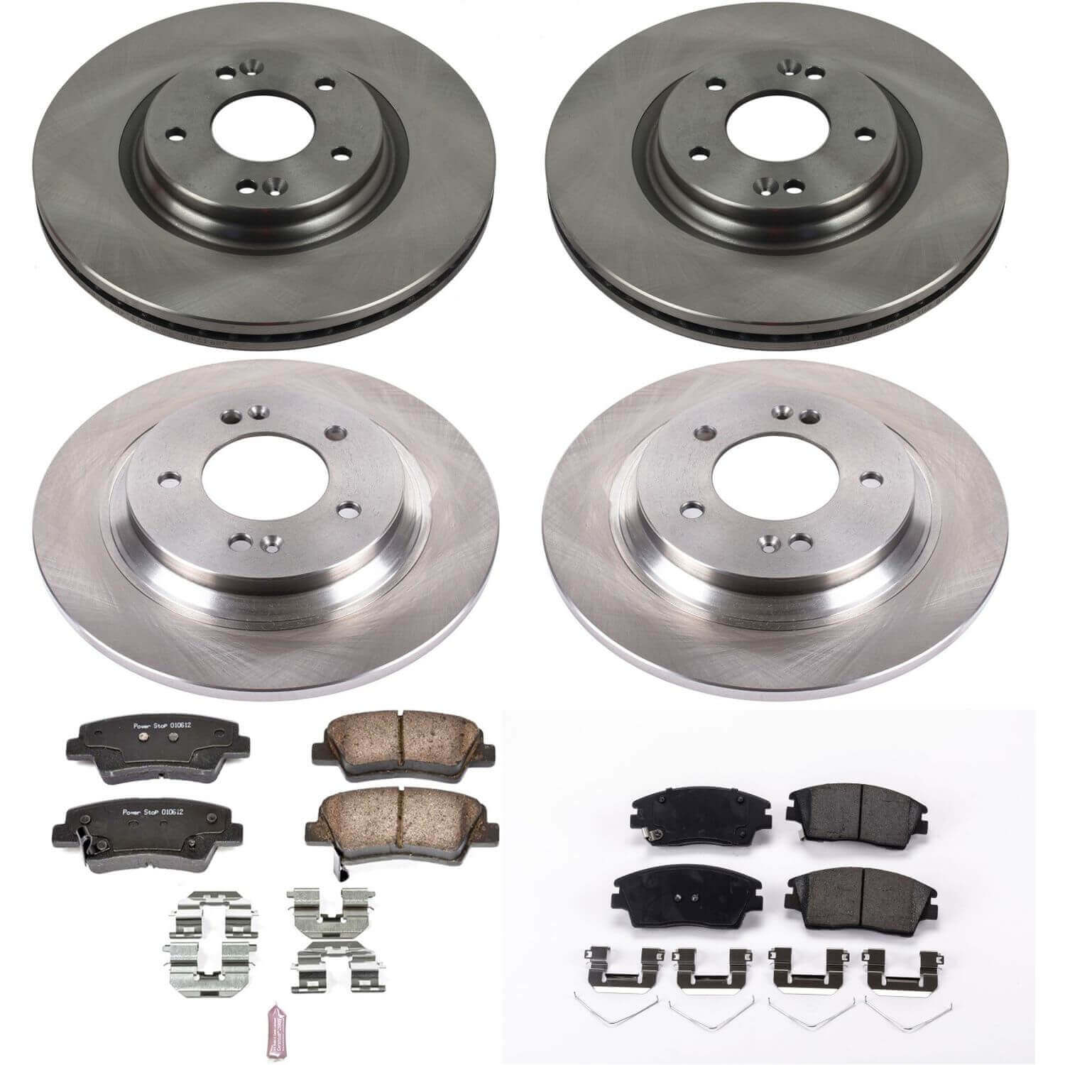 Power Stop KOE8284 Autospecialty 1-Click Daily Driver Front And Rear Pad And Rotor Kit for 2018-2020 Hyundai Elantra GT product image