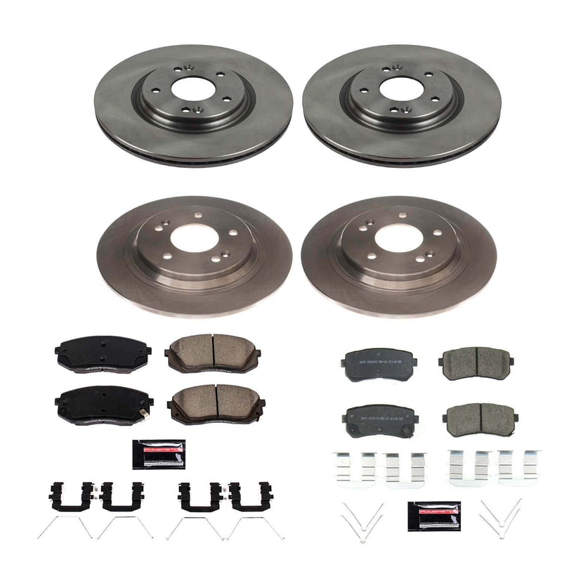 Power Stop KOE8286 Front And Rear Autospecialty 1-Click OE Replacement Pad And Rotor Kit for 2018 Hyundai Kona Limited, SE, SEL, Ultimate All Wheel Drive product image
