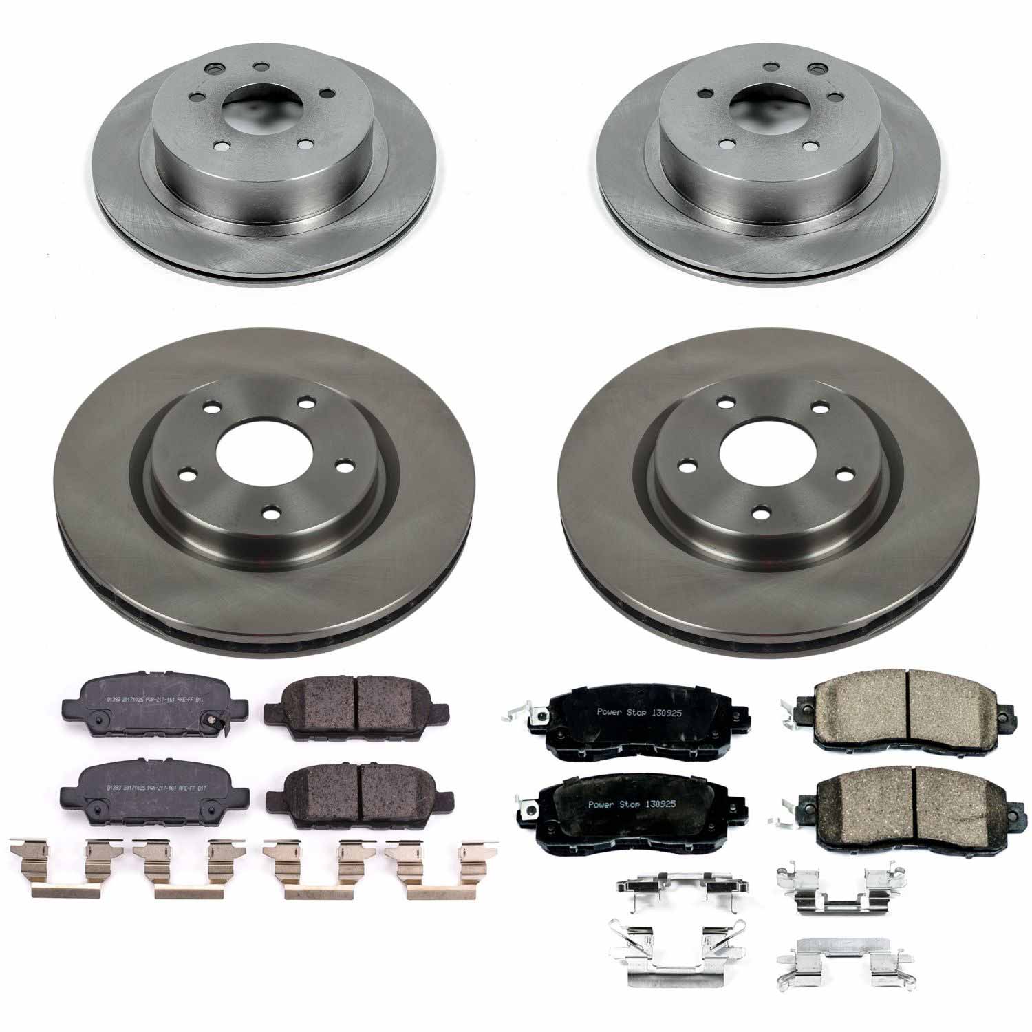 Power Stop KOE8288 Autospecialty 1-Click Daily Driver Front And Rear Pad And Rotor Kit for 2014-2017 Nissan Leaf product image