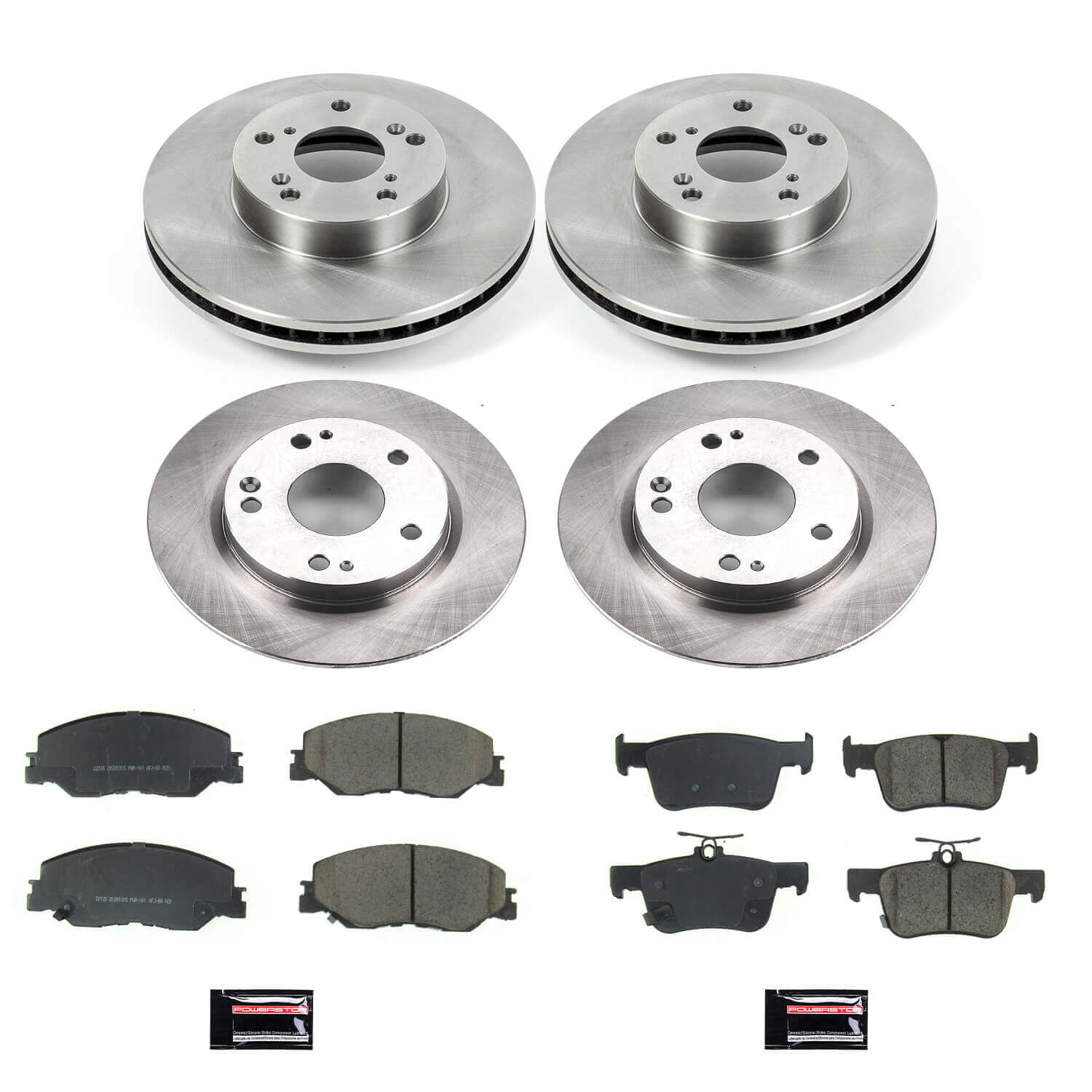 Power Stop KOE8343 Autospecialty 1-Click Daily Driver Front And Rear Pad And Rotor Kit for 2022 Honda Civic EX, EX-L, LX, Sport, Sport Touring, Touring product image