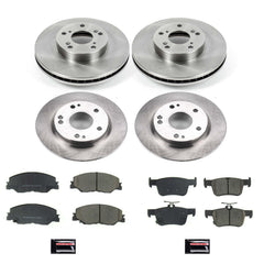 Power Stop KOE8343 Autospecialty 1-Click Daily Driver Front And Rear Pad And Rotor Kit for 2022 Honda Civic EX, EX-L, LX, Sport, Sport Touring, Touring product image