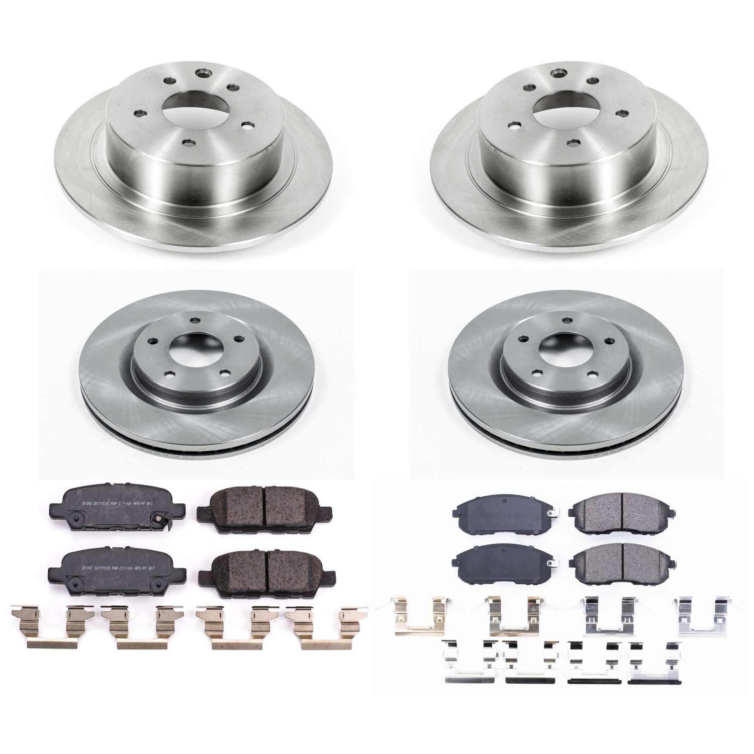 Power Stop KOE8360 Autospecialty 1-Click Daily Driver Front And Rear Pad And Rotor Kit for 2019 Nissan Sentra Nismo, SR Turbo product image
