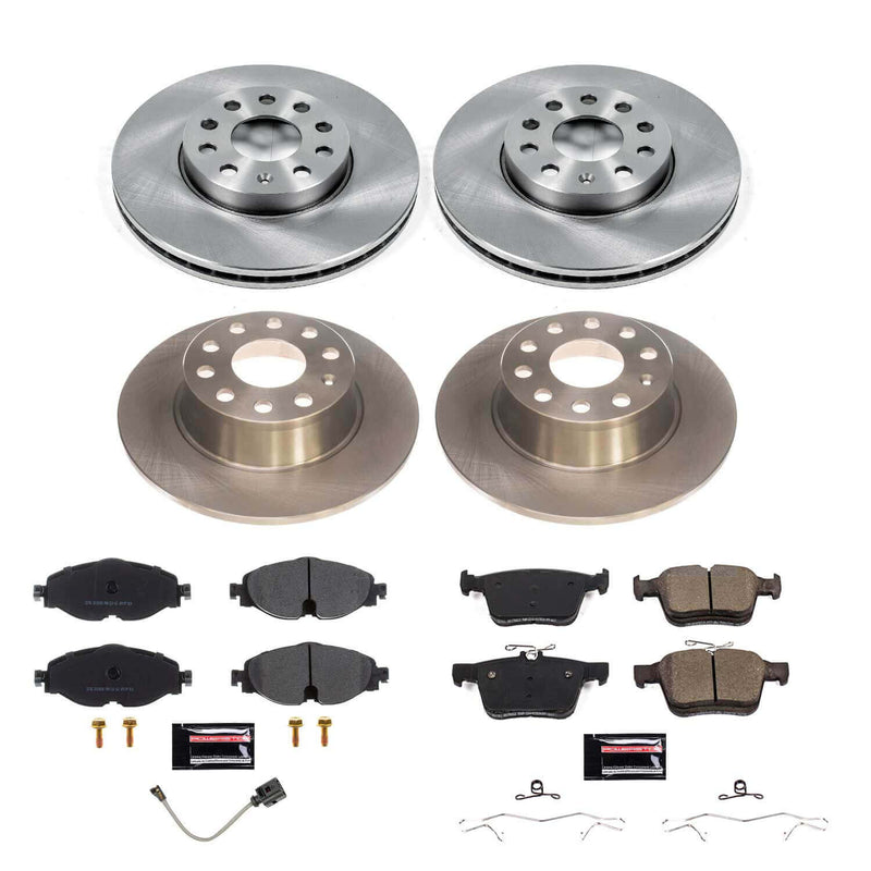 Power Stop KOE8365 Front And Rear Autospecialty 1-Click OE Replacement Pad And Rotor Kit for 2019-2024 Volkswagen Jetta product image