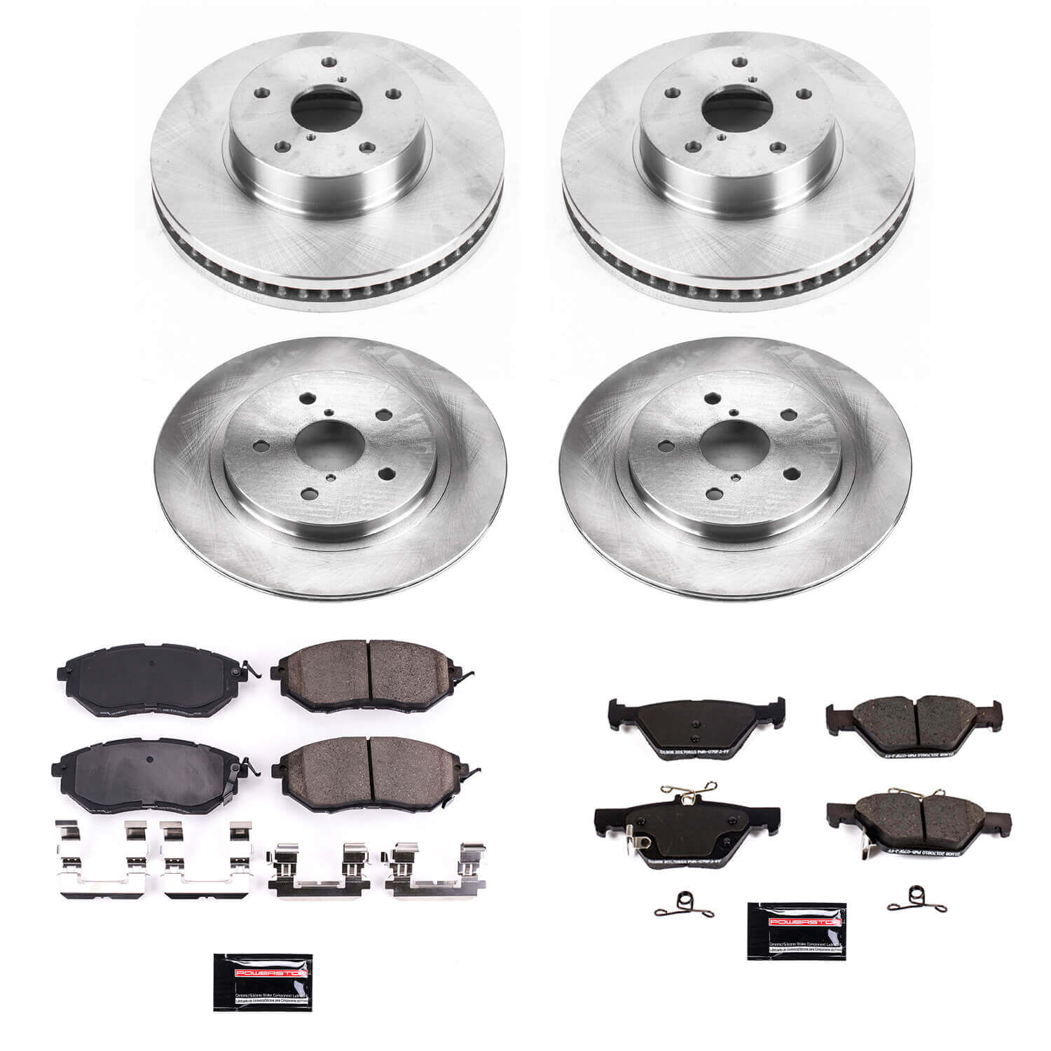 Power Stop KOE8405 Autospecialty 1-Click Daily Driver Front And Rear Pad And Rotor Kit for 2015 Subaru Legacy 2.5I, 2.5I Limited, 2.5I Premium product image