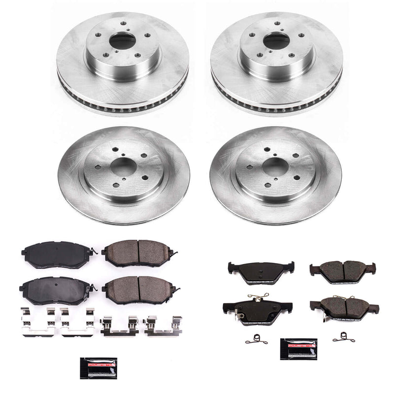 Power Stop KOE8405 Autospecialty 1-Click Daily Driver Front And Rear Pad And Rotor Kit for 2015 Subaru Legacy 2.5I, 2.5I Limited, 2.5I Premium product image
