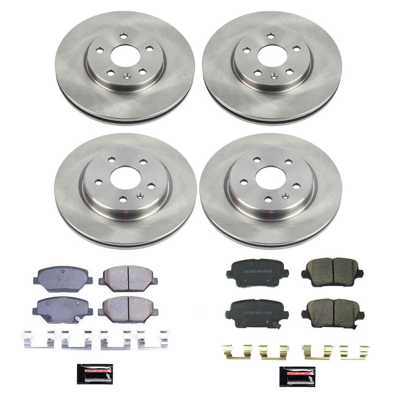 Power Stop KOE8504 Front And Rear Autospecialty 1-Click OE Replacement Pad And Rotor Kit for 2019 Cadillac XT4 product image