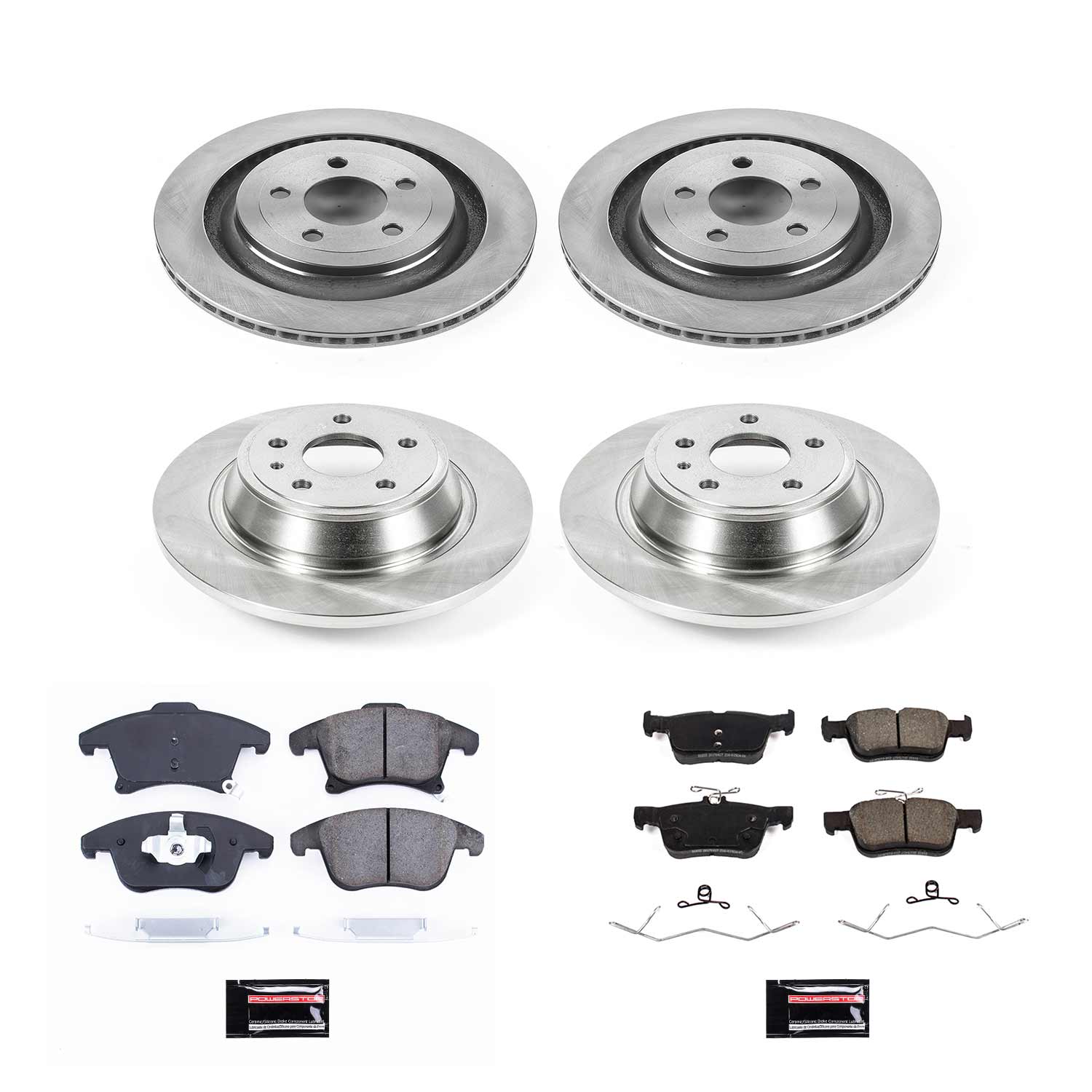 Power Stop KOE8532 Front And Rear Autospecialty 1-Click OE Replacement Pad And Rotor Kit for 2017-2018 Ford Fusion Platinum, Platinum Hybrid, S, S Hybrid, SE, SE Hybrid, Titanium, Titanium product image