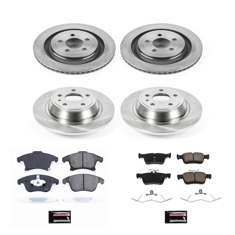 Power Stop KOE8532 Front And Rear Autospecialty 1-Click OE Replacement Pad And Rotor Kit for 2017-2018 Ford Fusion Platinum, Platinum Hybrid, S, S Hybrid, SE, SE Hybrid, Titanium, Titanium product image