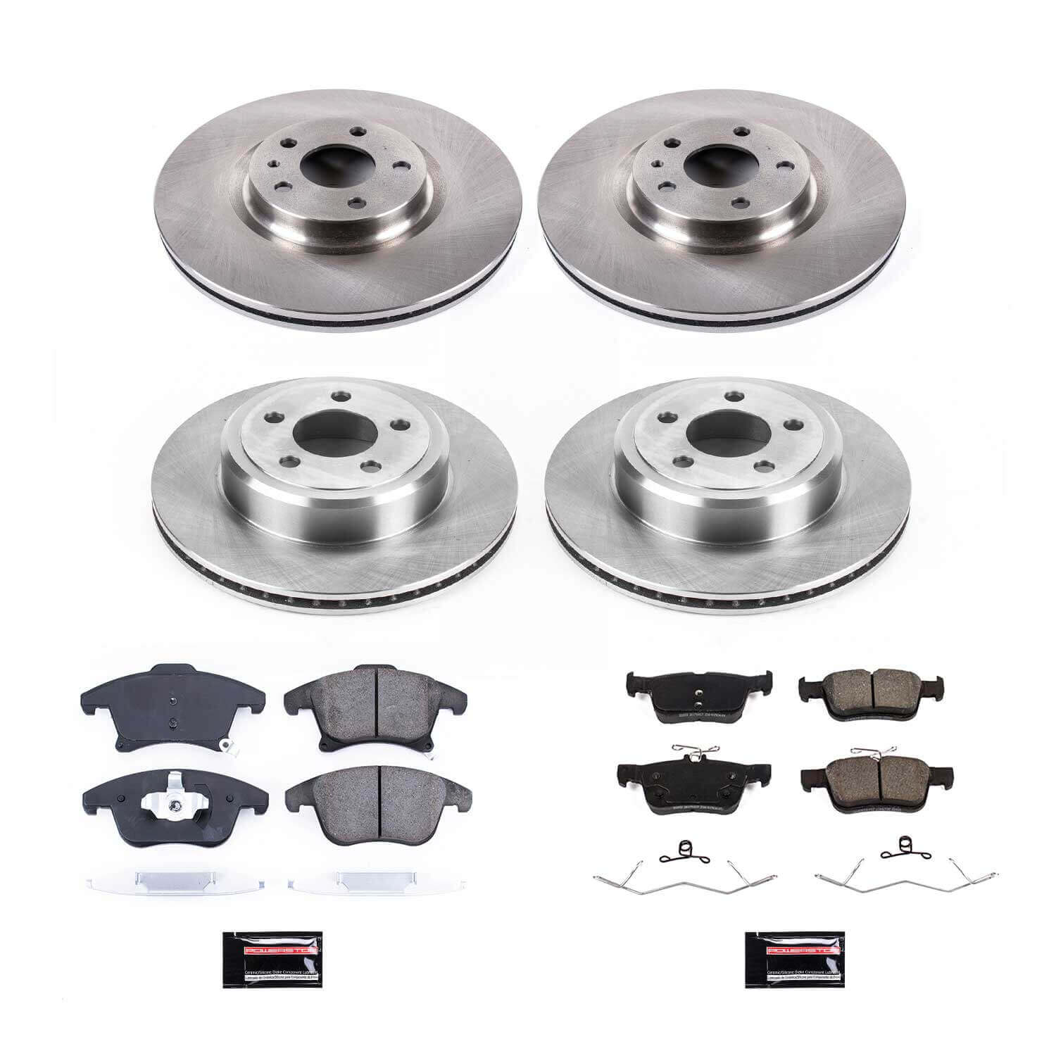 Power Stop KOE8534 Front And Rear Autospecialty 1-Click OE Replacement Pad And Rotor Kit for 2017-2018 Ford Fusion Energi SE, Energi Titanium, Energi Platinum product image