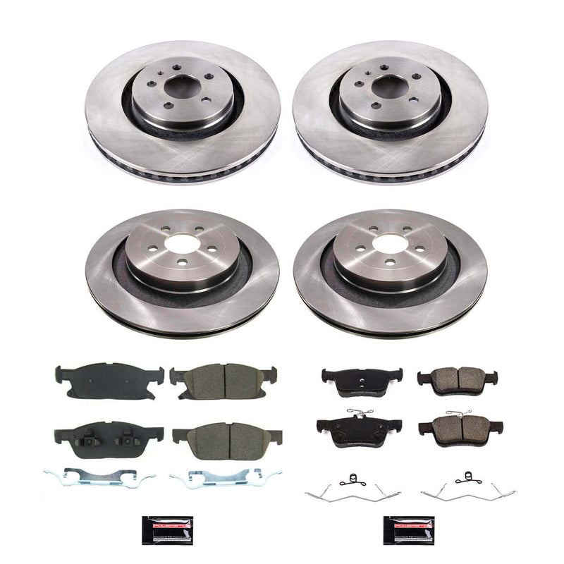Power Stop KOE8535 Front And Rear Autospecialty 1-Click OE Replacement Pad And Rotor Kit for 2019-2021 Ford Edge ST product image