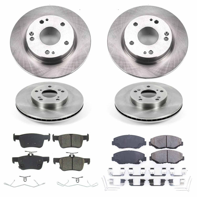Power Stop KOE8620 Front And Rear Autospecialty 1-Click OE Replacement Pad And Rotor Kit for 2020 Honda Civic EX, EX-L, LX, Sport, Sport Touring Hatchback product image