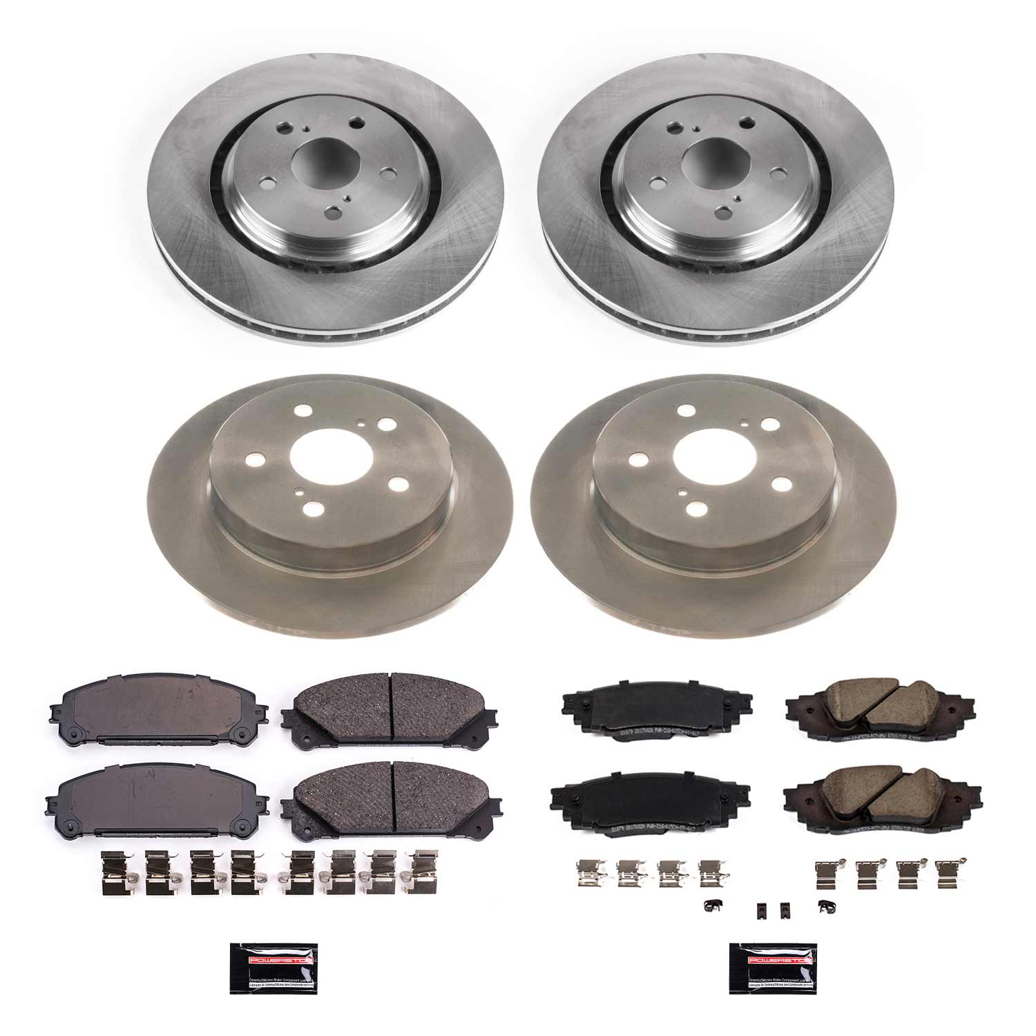 Power Stop KOE8633 Front And Rear Autospecialty 1-Click OE Replacement Pad And Rotor Kit for 2020-2021 Toyota Avalon TRD product image